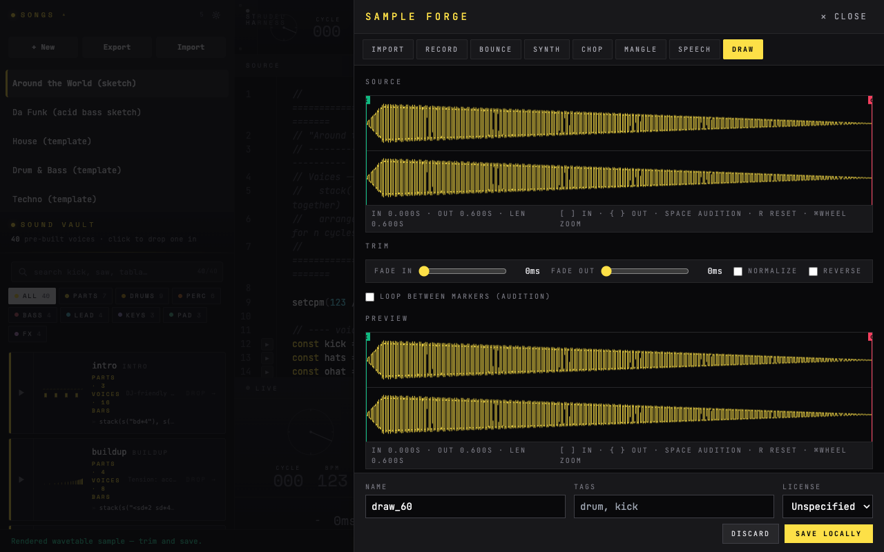 Strudo sample forge with waveform editing